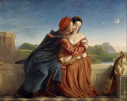 William Dyce, "Francesca da Rimini." Based on the story of Paulo and Francesca in Canto V of Dante's Inferno. 